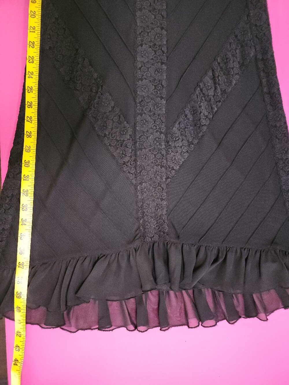 Black Maxi Skirt - Lace and Chiffon - Size Small - Picture 7 of 8